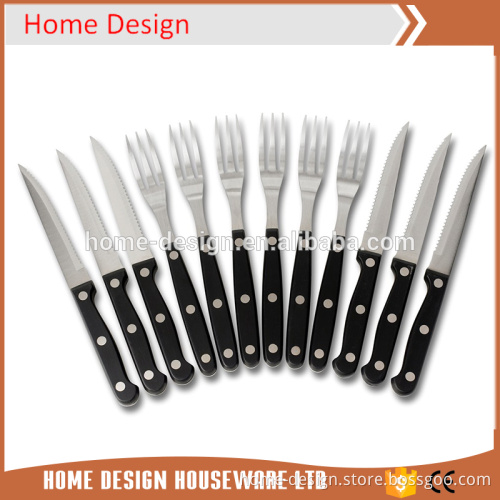 high quality stainless steel 12pcs steak knife and fork set